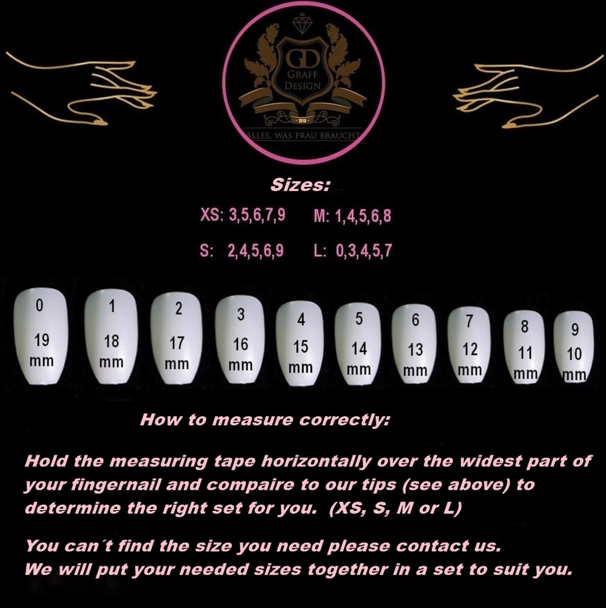 1 Set of Press on Nails pick your Shape/Size Form/Größe Etsy