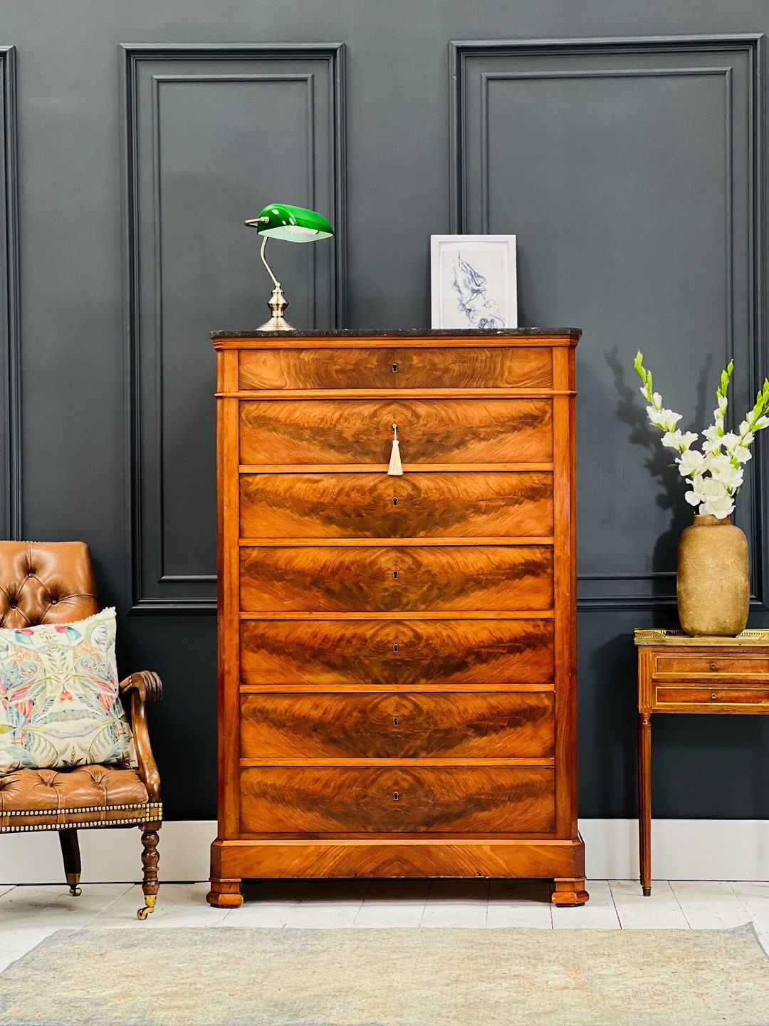 NOW SOLD French Antique Chest of Drawers / Marble Louis Philippe