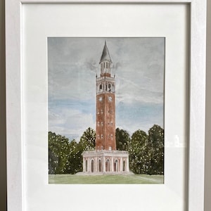 UNC Bell Tower Watercolor Print
