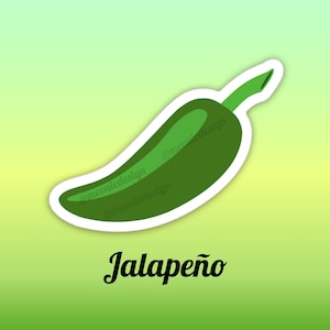 Jalapeño Decal | Jalapeño Sticker | Mexican Style Decal | Mexican Laptop Sticker | Hot Pepper Decal | Waterbottle Sticker | Notebook Decal