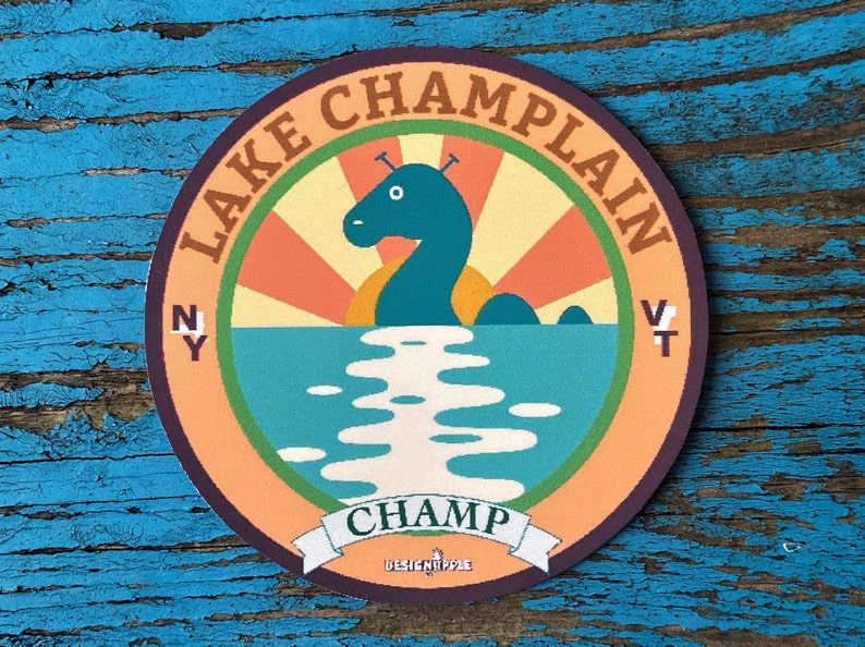 Lake Champlain Champ Sticker Laptop Stickers Water Bottle Etsy
