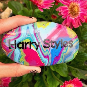 Harry Styles Hand Painted Rock