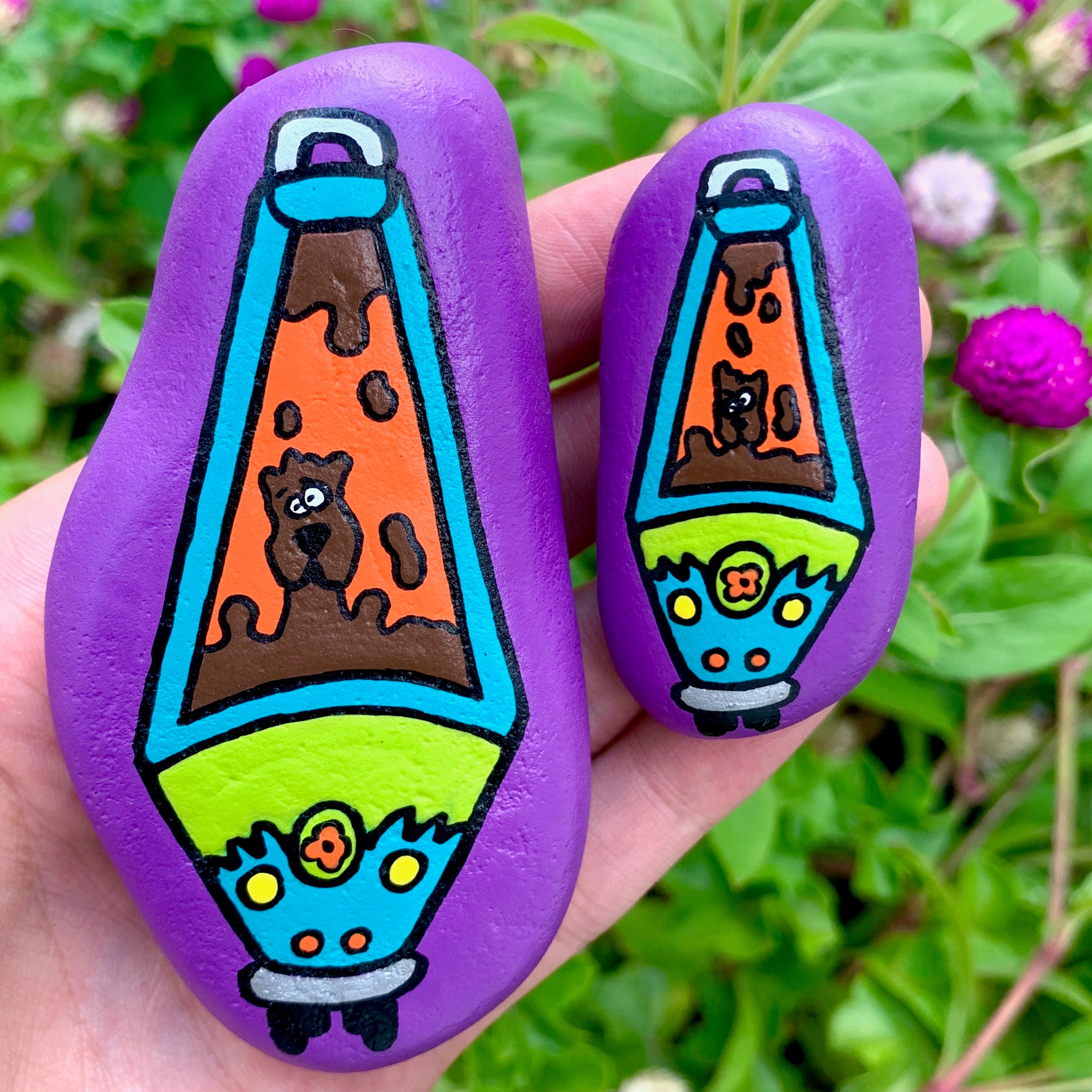 Scooby Doo Lava Lamp hand painted Colorado River Rock Stone Art Rock Art Painted Stone Painted Rock