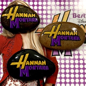 Hannah Montana hand painted Colorado Skipper Stone | Stone Art| Rock Art | Painted Stone | Painted Rock