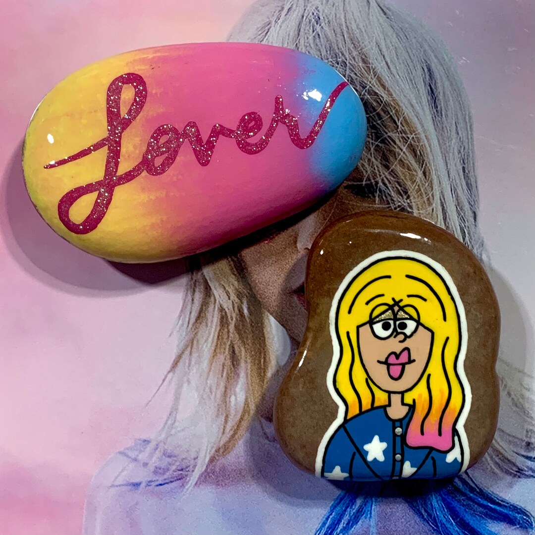 Colorful Lover Rock Set Hand Painted on Colorado Skipper Rock | Stone ...