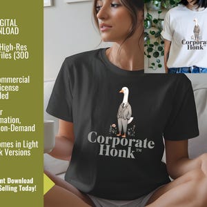 Funny Silly Goose PNG for Sublimation Shirts Mugs – Corporate Goose Meme Clipart Digital Download