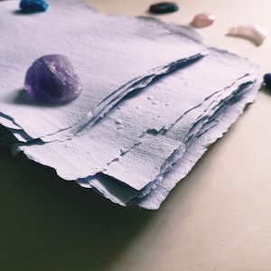 Handmade Lavender Recycled Paper: Eco-Friendly Craft Sheets, Set of 5