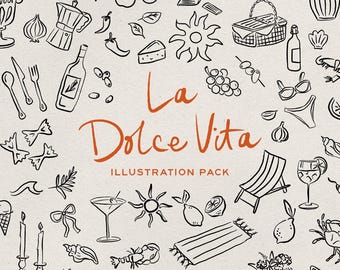 Euro Summer Clipart Bundle: Italian Illustrations (SVG & PNG)