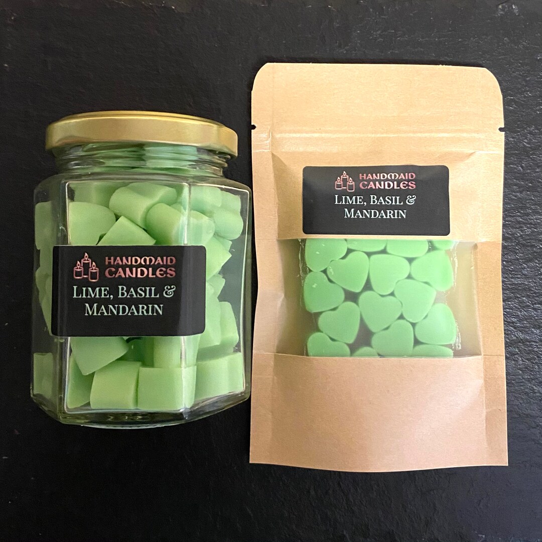 Lime, Basil & Mandarin Wax Melts, Soy Wax Melts, Summer Wax Melts, Jar