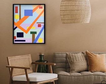 Warm Glow | Geometric Abstract Acrylic Painting on Canvas | Wall Decor | ORIGINAL PAINTING | Modern Wall Art | Home Decore