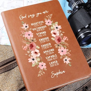 Personalized God Says You Are Prayer Journal For Women Custom Positive Affirmations Journal Christian Gift Religious Gift for Girls Journal