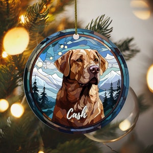 Personalized Chocolate Lab Ornament | Chocolate Lab Ornament | Custom Christmas Ornament | Dog Lovers | Keepsake | Christmas Gift
