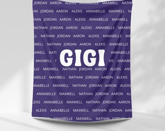 Personalized Blanket for Gigi, Grandma, Papa, Custom Blanket for Family, Sherpa, Minky Blanket, Adult Blanket, Mother's Day Gift