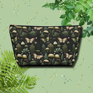 Butterfly and Mushroom Accessory Pouch | Cosmetics Case | Pencil Case | Gift for her | Mushroom Lover | Cottagecore Accessories and Gifts