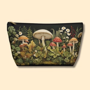 Mushroom Accessory Pouch | Mushroom Lover Cosmetics Case | Pencil Case | Gift for her | Cottagecore Accessories and Gifts