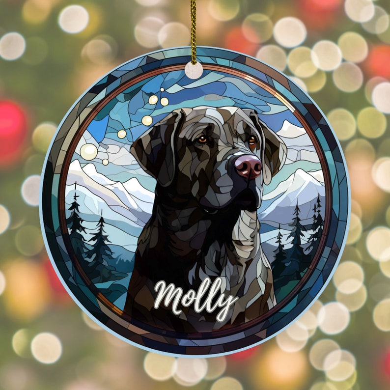 Personalized Black Lab Ornament Black Lab Ornament Custom Christmas Ornament Dog Lovers Keepsake Christmas Gift image 3