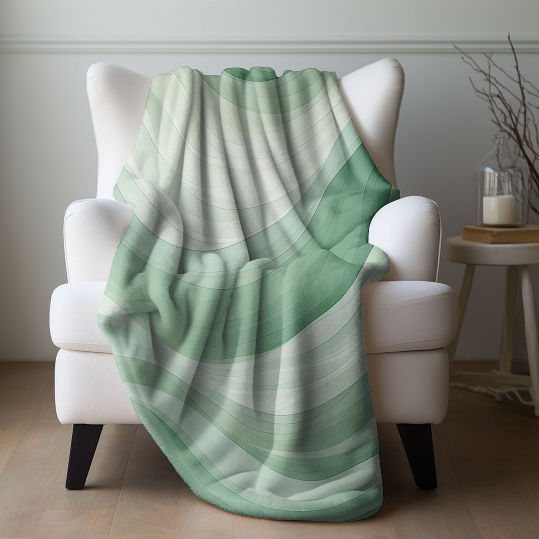 Sage Green Blanket, Sage Green Home Decor, Modern Home Decor, Serene ...