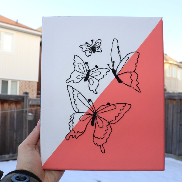 Embroidery on Canvas Etsy