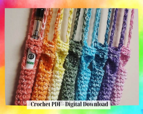 Slim Vapepen CROCHET PATTERN PDF, crochet pattern for a vapepen holder, pdf  document for crochet vape holder, instructions for a vapeholder