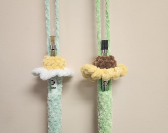 Velvet Sunflower Daisy closed top slim vapepen holder and necklace
