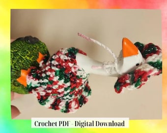 CROCHET PATTERN DOWNLOAD 7 inch Desk Goose Ruffle Hat & Dress crochet pattern; Pdf crochet pattern download