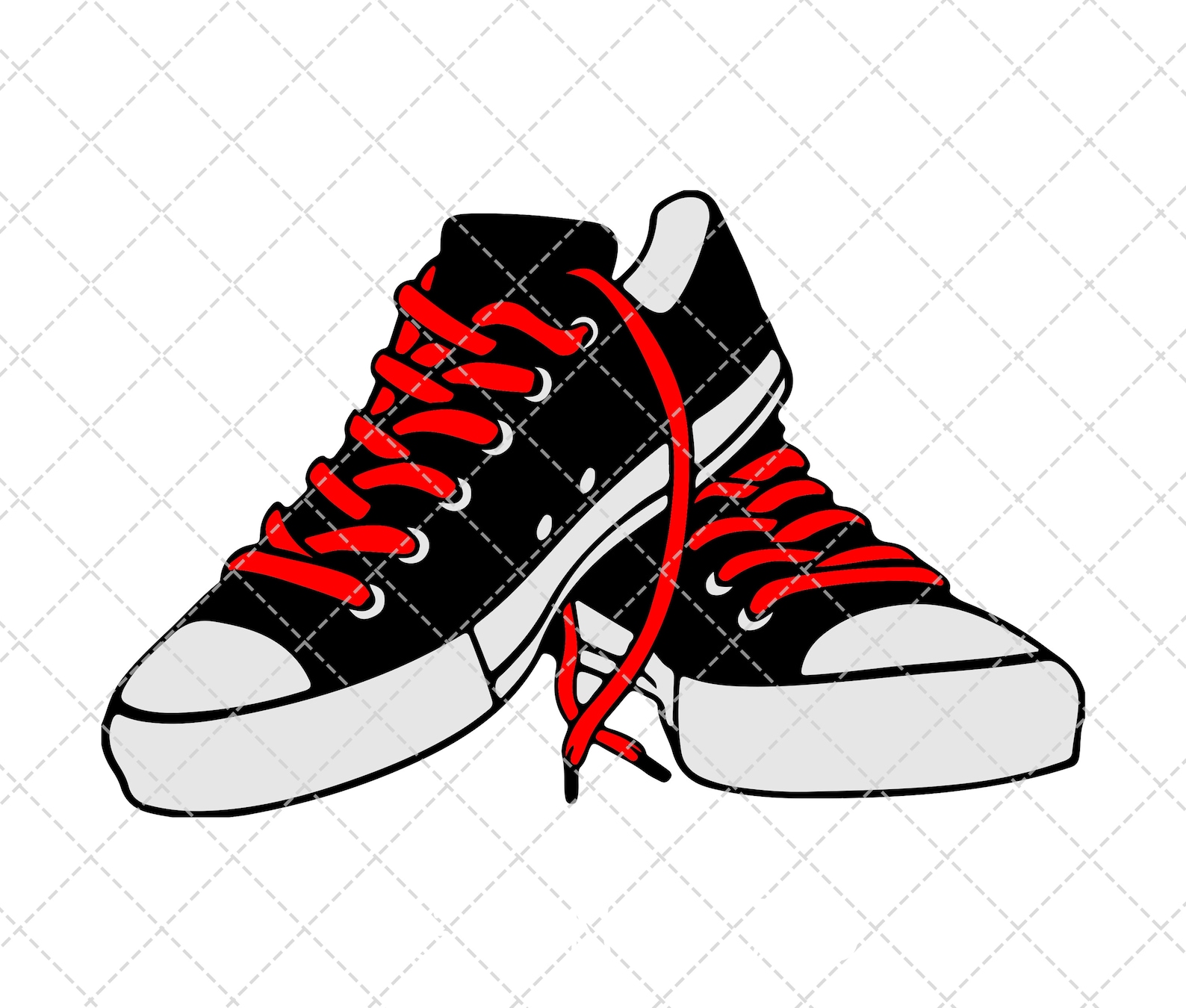 Sneakers svg Converse Chuck Taylors Vector Cricut Machine Etsy