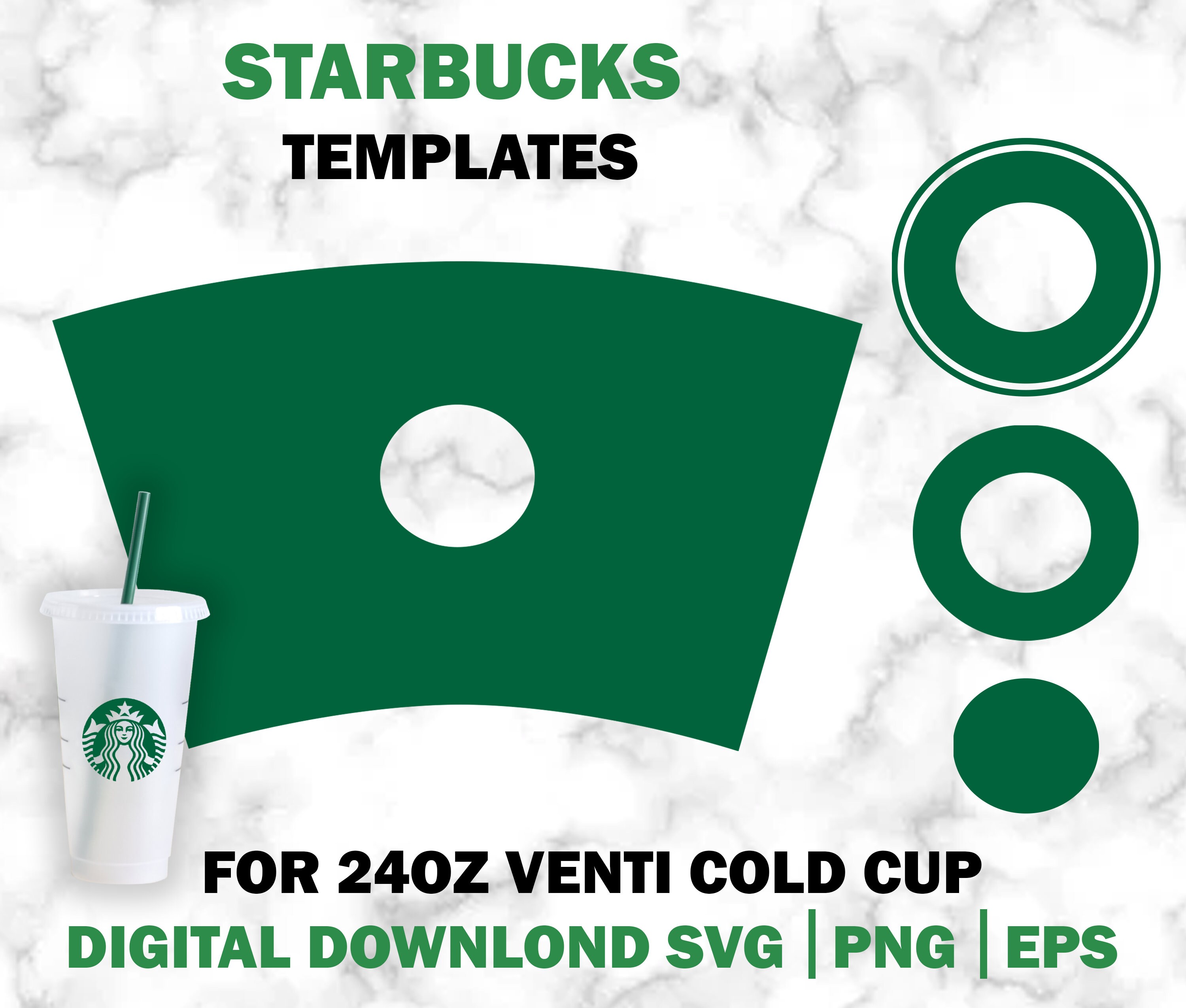 Starbucks Full Wrap Template Svg 24 oz Venti Cup Template Etsy