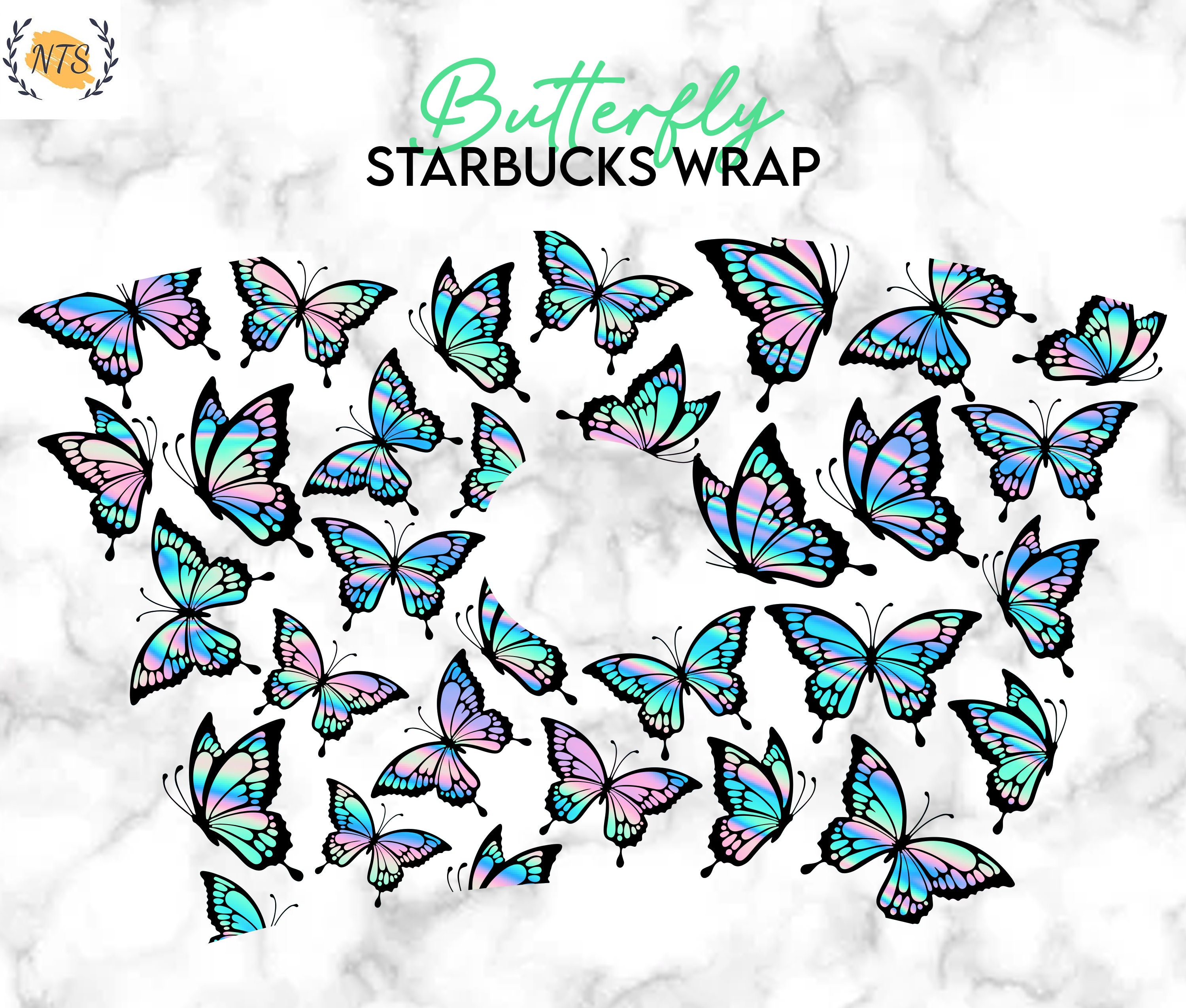 Butterfly Starbucks cup SVG Full wrap Starbucks SVG files for | Etsy