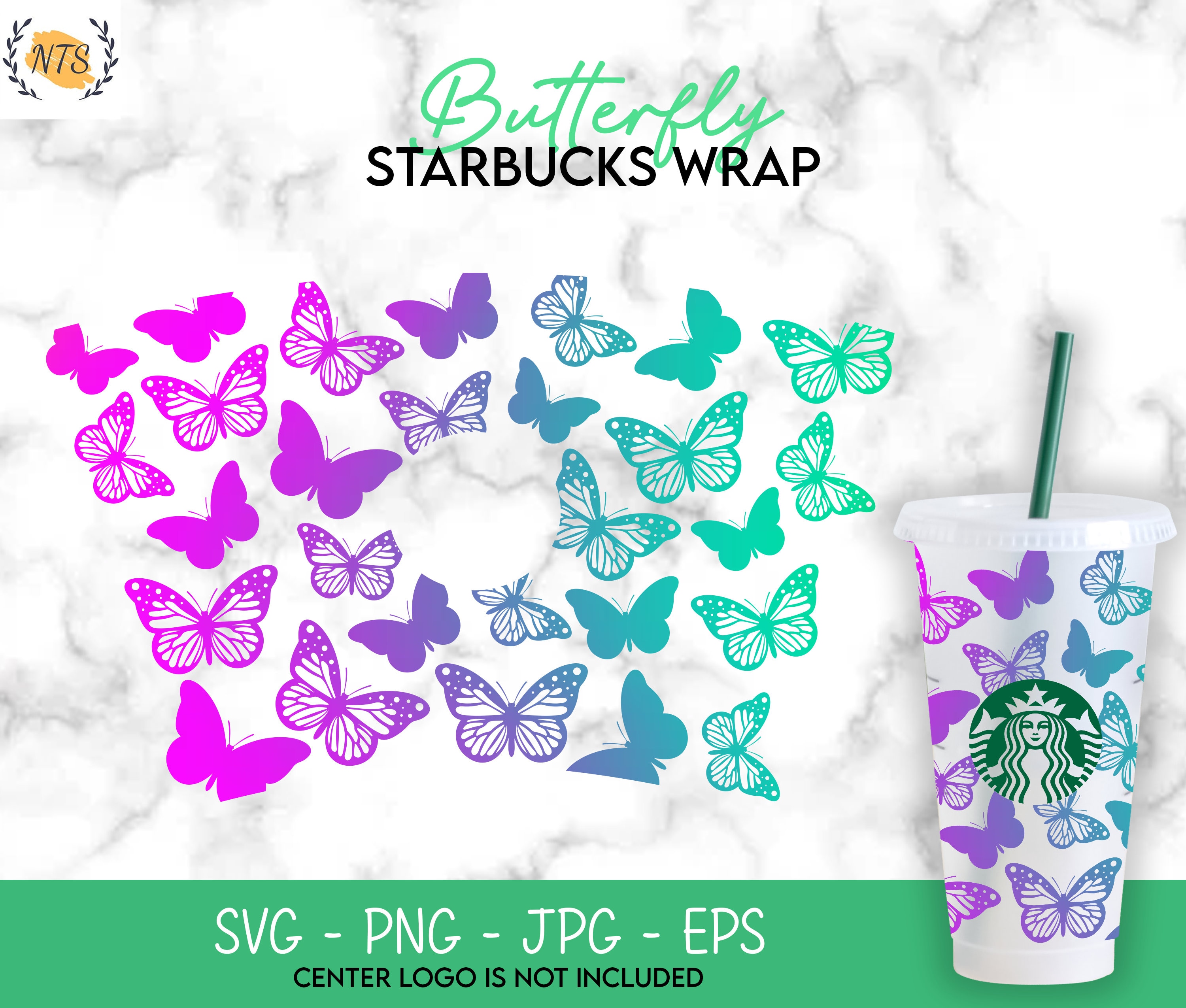 Download Butterfly Starbucks cup SVG Full wrap Starbucks SVG files ...