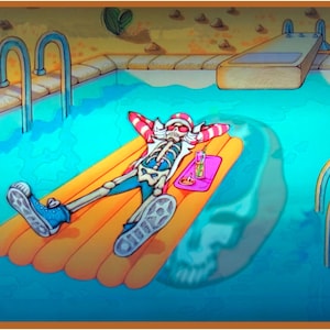 Grateful Dead Uncle Sam on a Raft in the Pool Tee Shirt