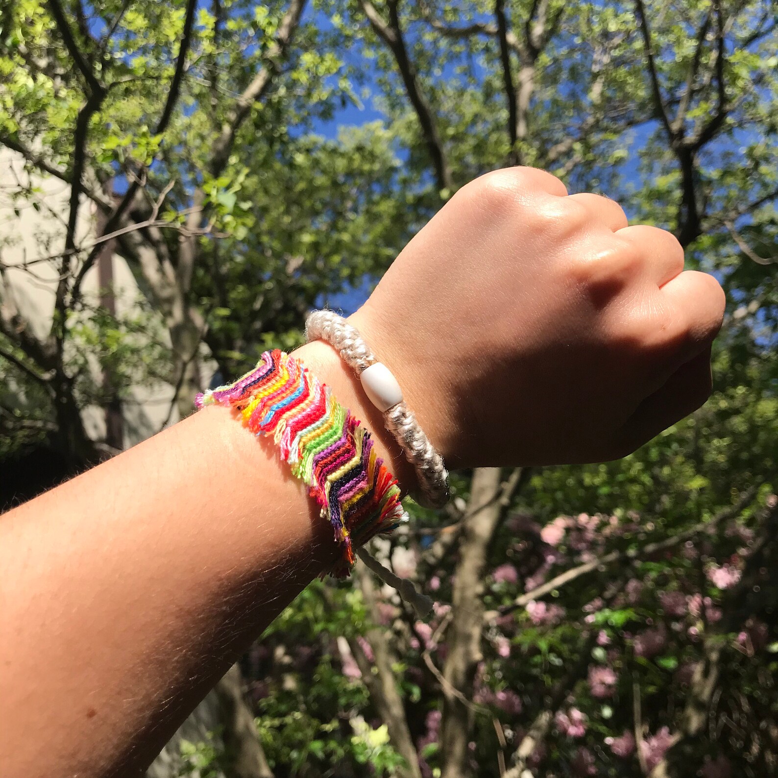 Knotted/Woven Rag Rug Friendship Bracelet Rainbow Recycled Etsy