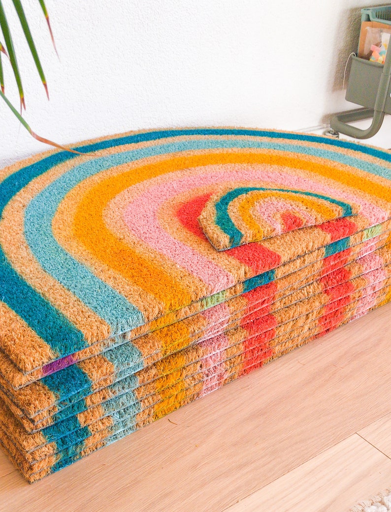 Round Rainbow Doormat / Outdoor Rug / LGBTQ Gift / Gay Pride Etsy
