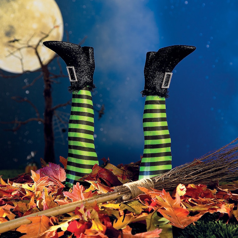 Witch Legs Yard Stakes Halloween Decoration Halloween Yard Etsy