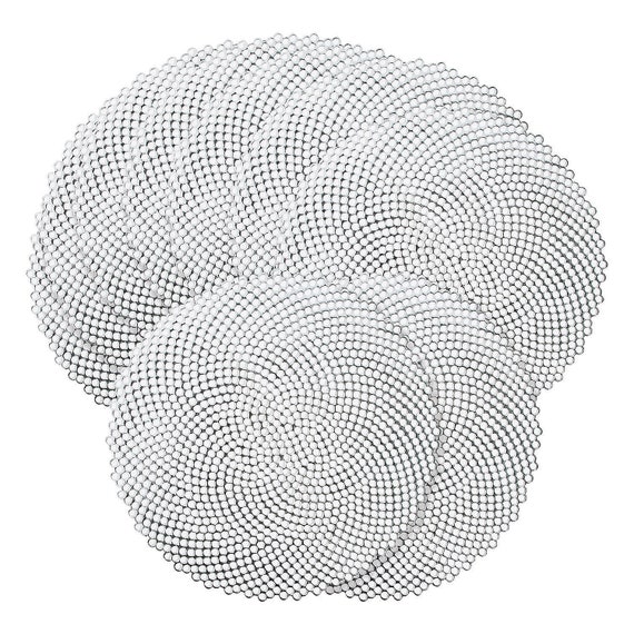 Silver Round Diecut Placemats Party Supplies 6 Pieces Etsy