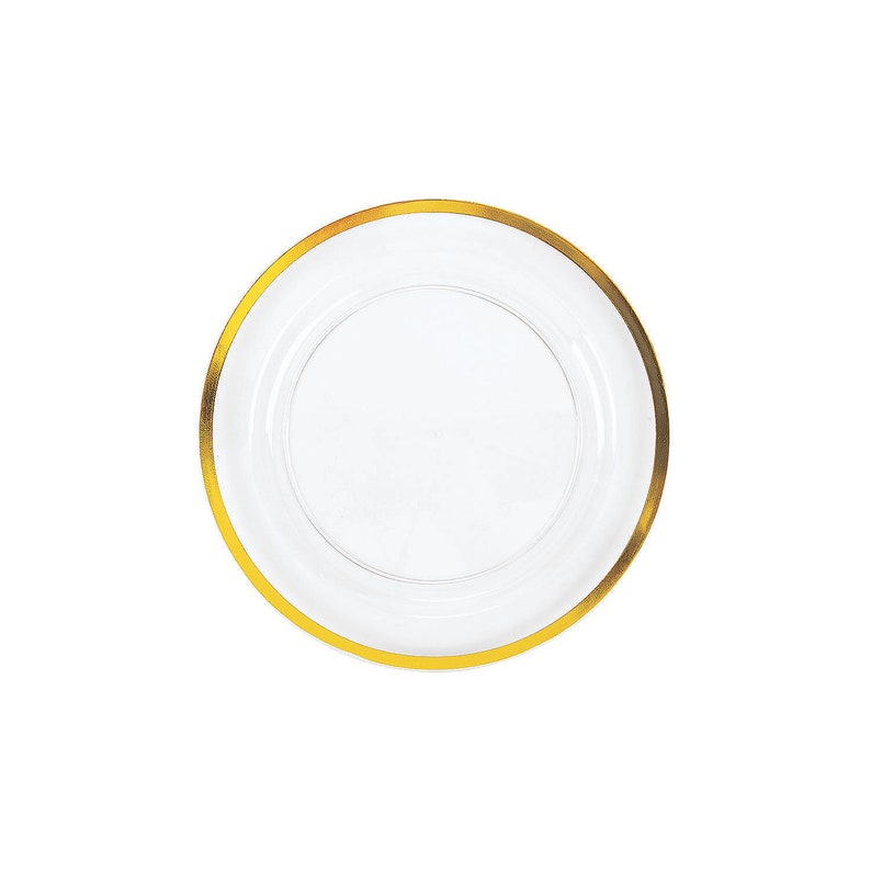 Premium Clear Plastic Dessert Plates With Gold Trim Wedding Etsy