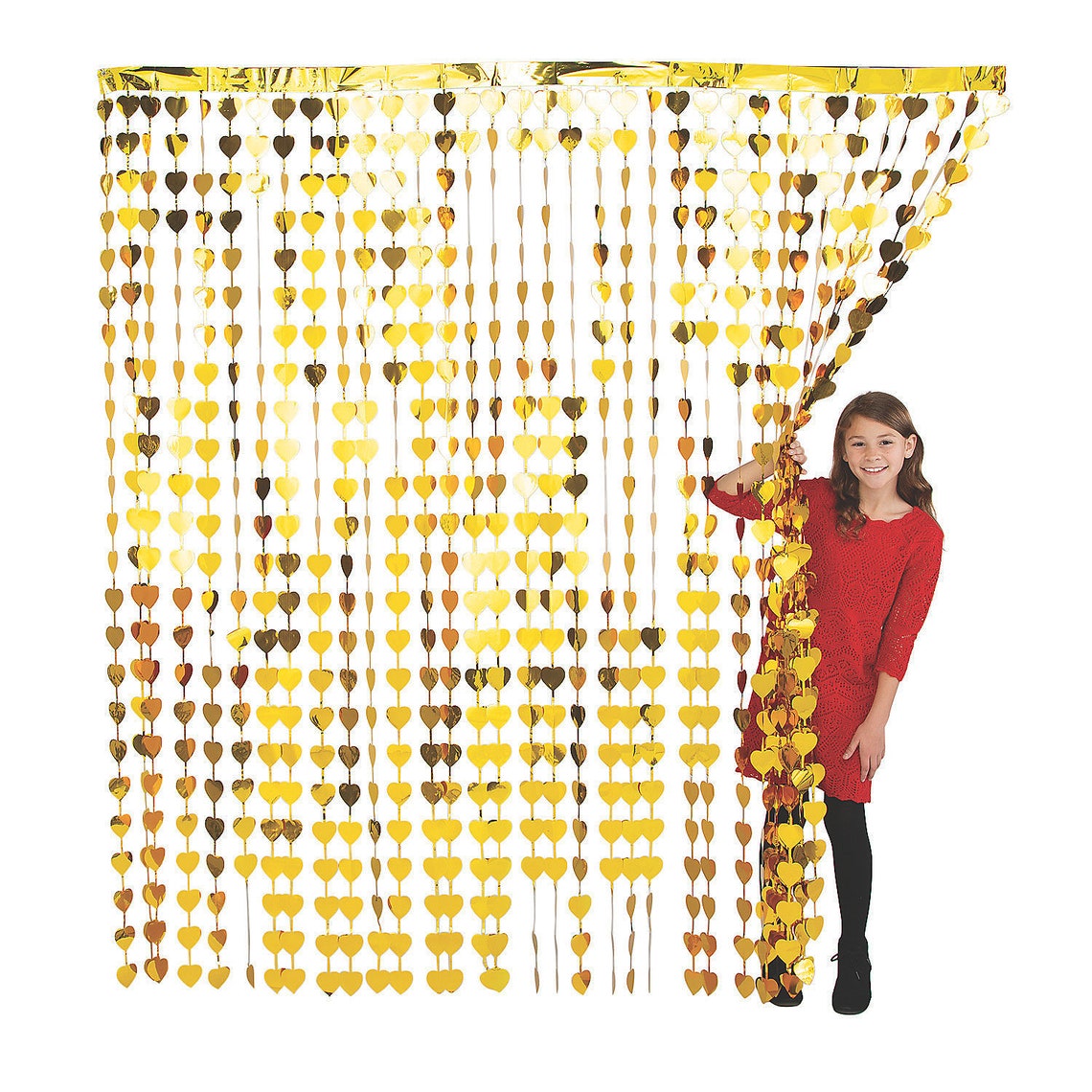 Gold Heart Foil Curtain Backdrop Party Decor 1 Piece Etsy