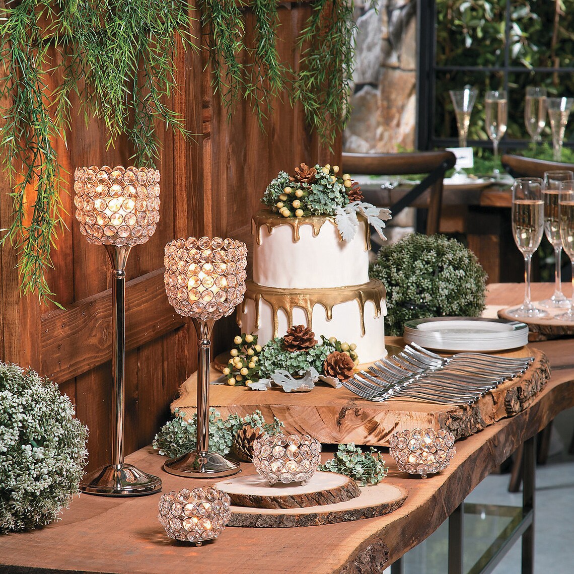 Acrylic Crystal Bead Votive Candle Holders Home Decor 3 Etsy