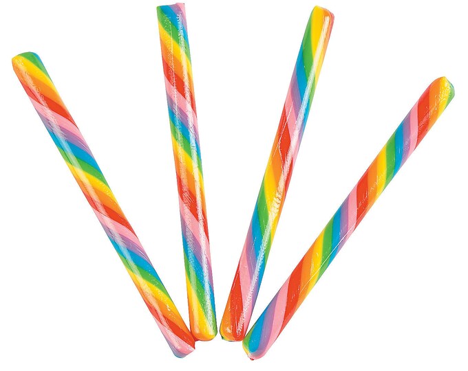Rainbow Hard Candy Sticks Candy Birthday Party Favors Etsy