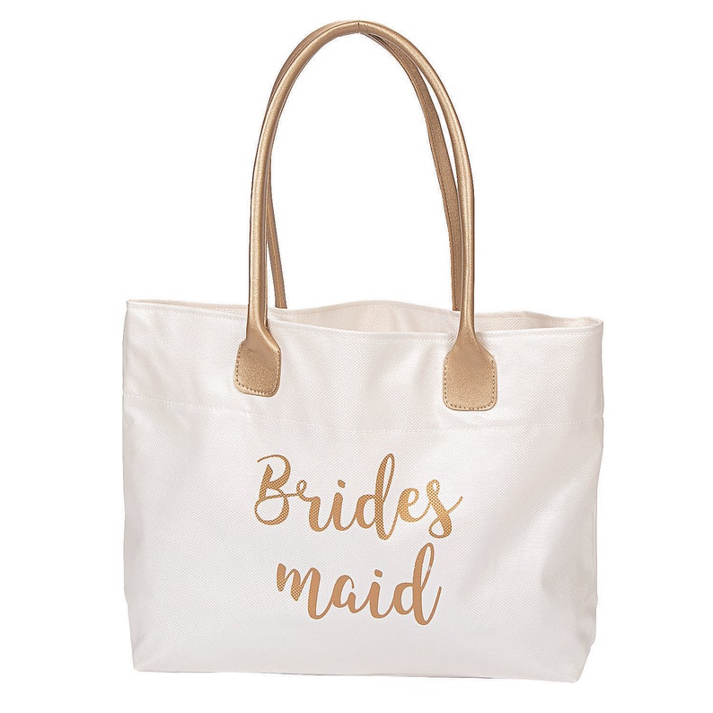 Apparel Accessories Lillian Rose\u2122 Large White /& Gold Bridesmaid Tote Bag 1 Piece