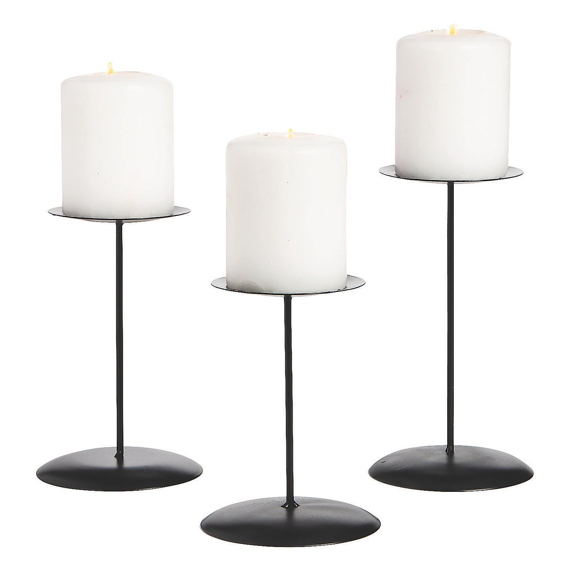 Black Candle Pillars Home Decor 3 Pieces Etsy