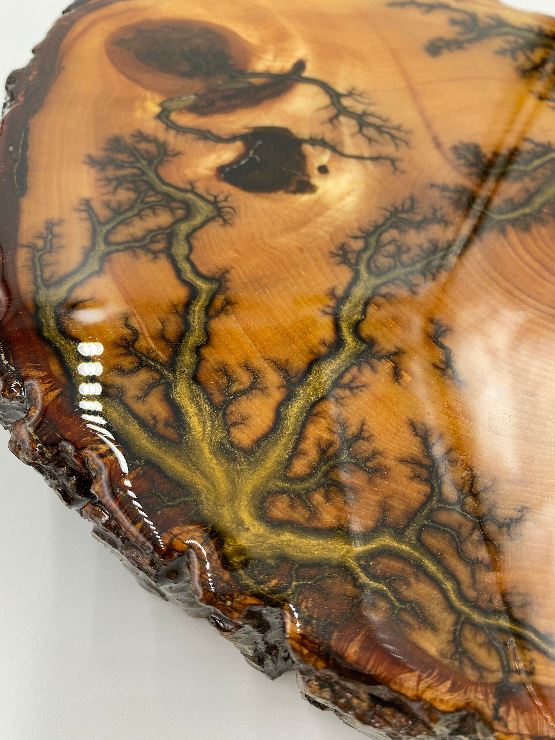 Fractal Table Fractal Table Center W/gold Epoxy Inlay - Etsy