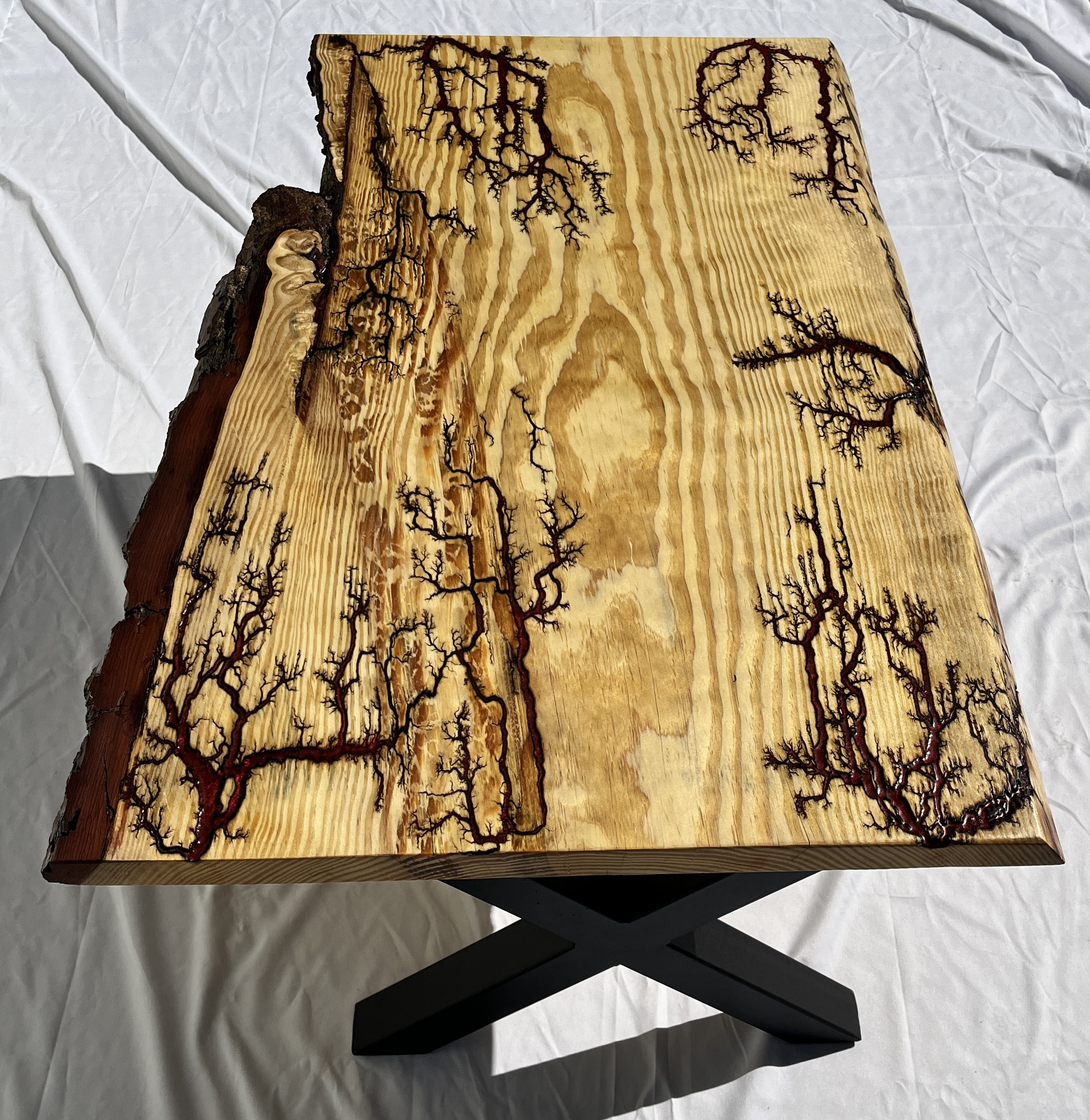 Fractal Table Fractal Coffee Table W/Red Lava epoxy inlay — B Fractal Designs
