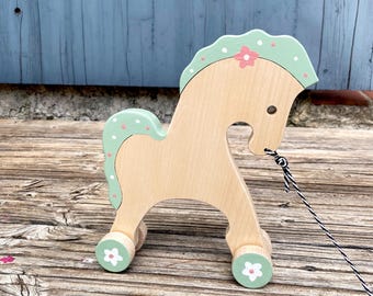 wooden pull horse