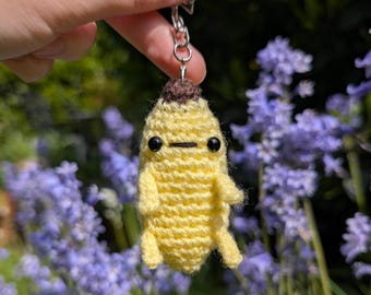 Crochet Banana Guy Keyring Bag Charm
