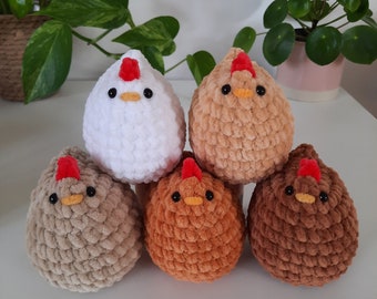 Soft Crochet Chicken Hen Plushie Friend