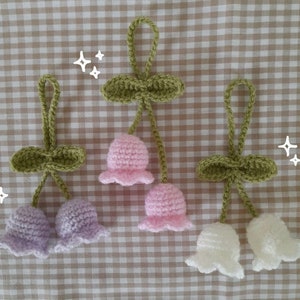 Crochet Lily of the Valley Cute Hanging Flower Decoration Pink Purple White