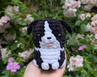 Handmade Crochet Border Collie Dog Plushie