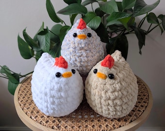 Big Crochet Chicken Hen Soft Plushie Friend