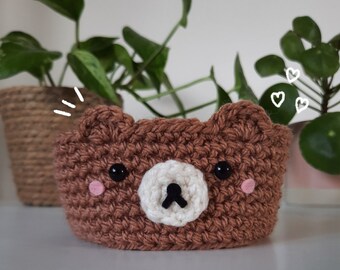 Crochet Bear Trinket Tray – Handmade Desk Organizer