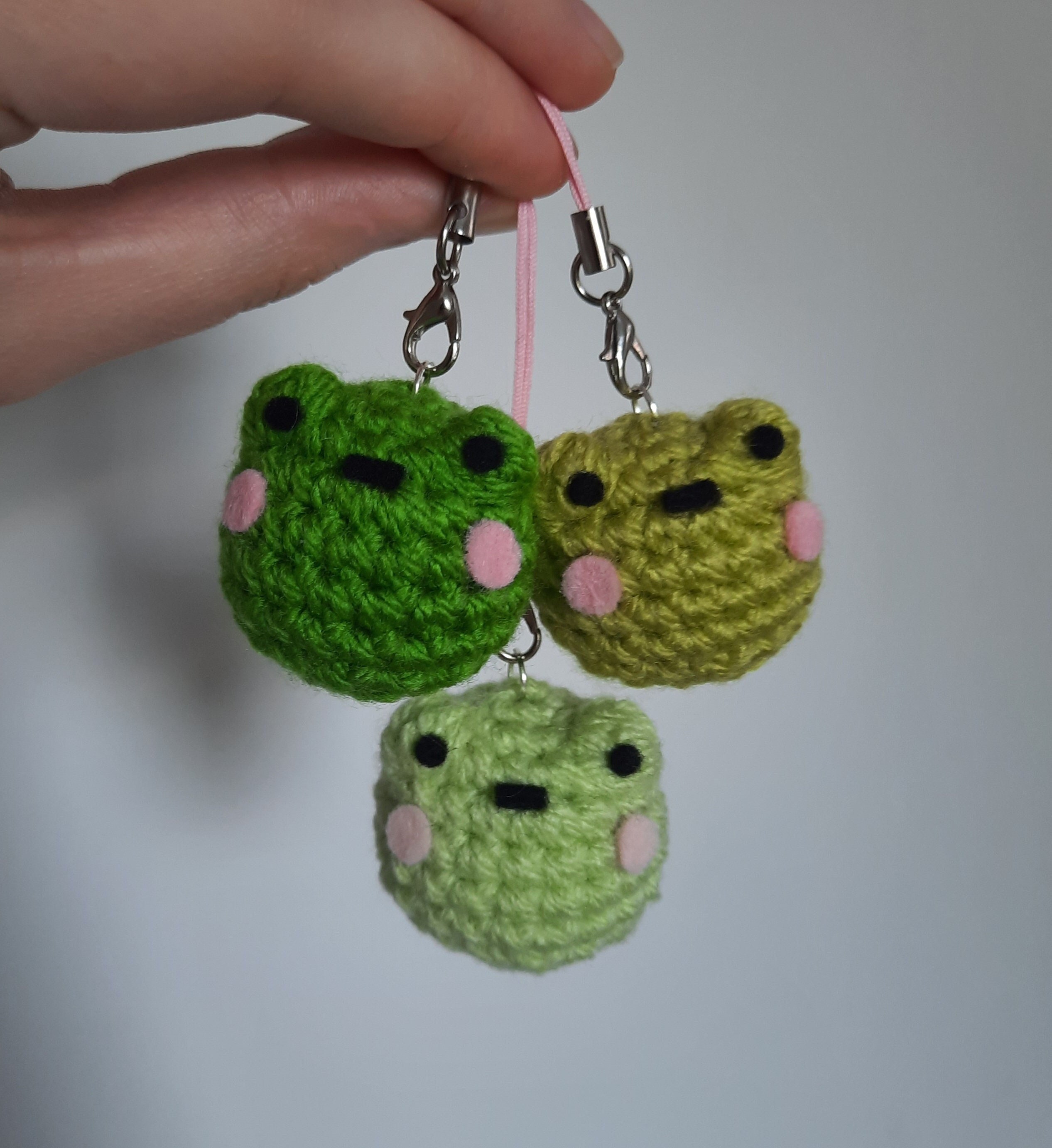 Crochet Frog and Chick Keychain, Crochet Keychain, Crochet Frog Keychain,  Crochet Chick Keychain, Amigurumi Frog Keychain, Keychain 